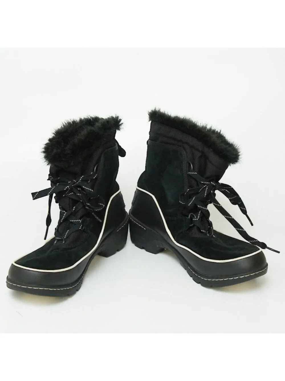 SOREL Tivoli Womens Winter Boots Size 9.5 Womens Black Waterproof Faux Fur Lined